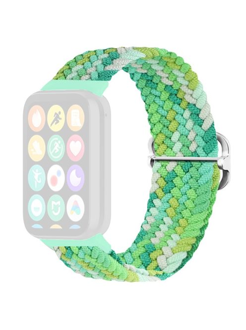 For Xiaomi Smart Band 8 Pro Nylon Watch Band Adjustable Woven Strap - Colorful Green