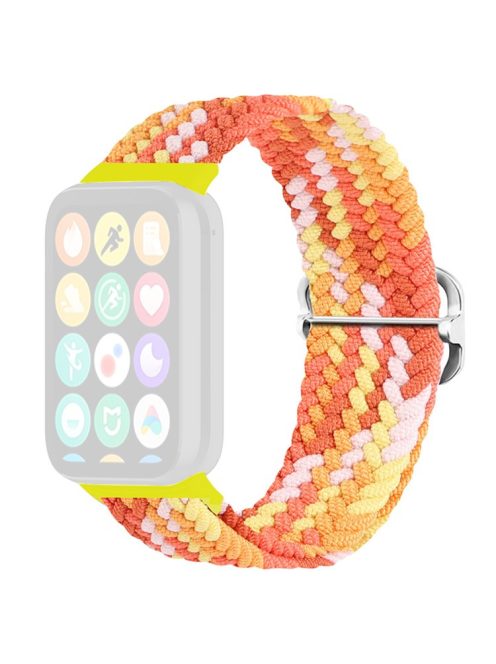 For Xiaomi Smart Band 8 Pro Nylon Watch Band Adjustable Woven Strap - Colorful Orange