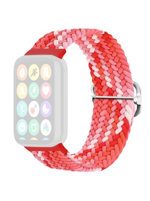 For Xiaomi Smart Band 8 Pro Nylon Watch Band Adjustable Woven Strap - Colorful Red