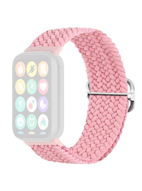 For Xiaomi Smart Band 8 Pro Nylon Watch Band Adjustable Woven Strap - Pink