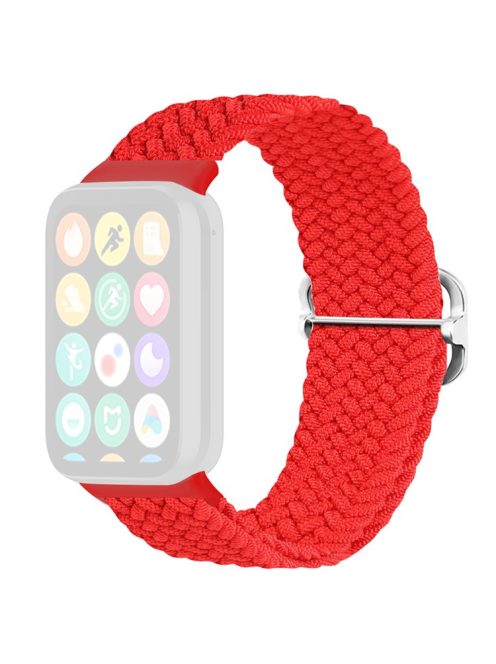 For Xiaomi Smart Band 8 Pro Nylon Watch Band Adjustable Woven Strap - Red