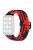 For Xiaomi Smart Band 8 Pro Nylon Watch Band Adjustable Woven Strap - Red+Black