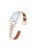 For Xiaomi Smart Band 8 Pro Rhinestone Genuine Cow Leather Watch Strap (Rose Gold Buckle) - Apricot