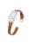 For Xiaomi Smart Band 8 Pro Rhinestone Genuine Cow Leather Watch Strap (Rose Gold Buckle) - Brown