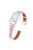 For Xiaomi Smart Band 8 Pro Rhinestone Genuine Cow Leather Watch Strap (Rose Gold Buckle) - Pink