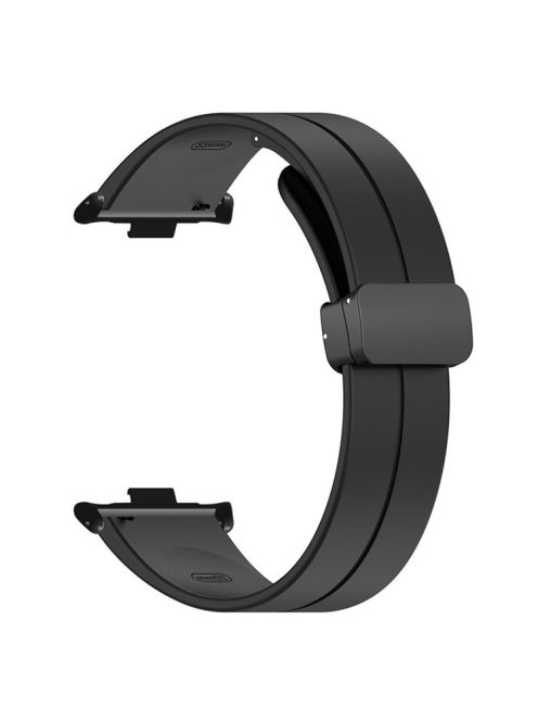 For Xiaomi Smart Band 8 Pro Silicone Watch Strap Wristband with Magnetic Folding Buckle - Black