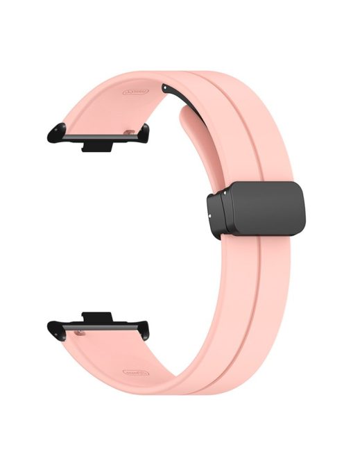 For Xiaomi Smart Band 8 Pro Silicone Watch Strap Wristband with Magnetic Folding Buckle - Pink