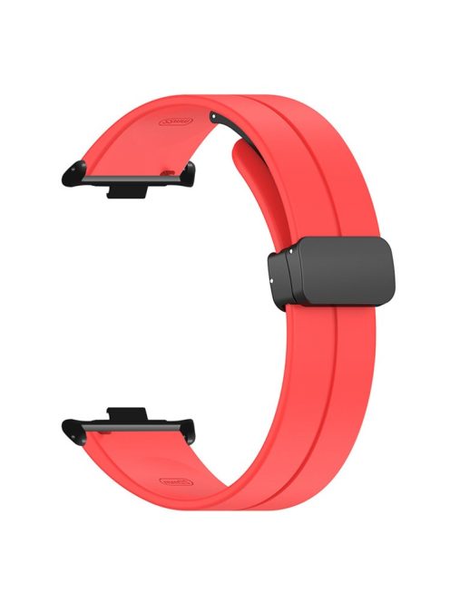 For Xiaomi Smart Band 8 Pro Silicone Watch Strap Wristband with Magnetic Folding Buckle - Red