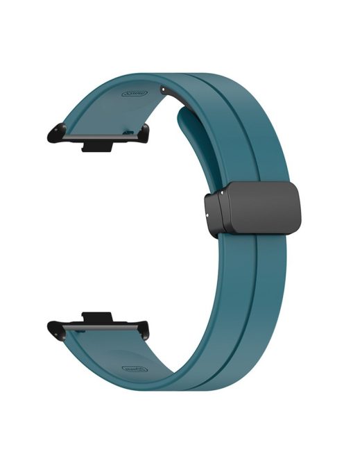 For Xiaomi Smart Band 8 Pro Silicone Watch Strap Wristband with Magnetic Folding Buckle - Rock Cyan