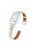 For Xiaomi Smart Band 8 Pro Slim Strap Rhinestone Genuine Cow Leather Watch Band (Silver Buckle) - Apricot