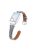 For Xiaomi Smart Band 8 Pro Slim Strap Rhinestone Genuine Cow Leather Watch Band (Silver Buckle) - Grey