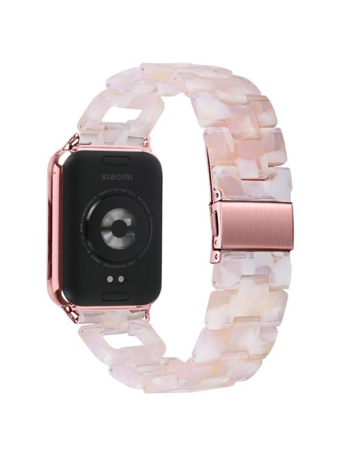 For Xiaomi Smart Band 8 Pro Smart Watch D-Shape Strap Resin Bracelet Watchband Replacement - Pink Flower