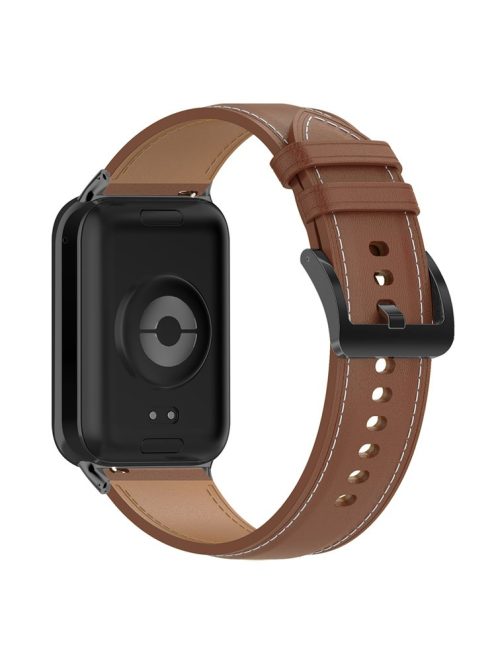 For Xiaomi Smart Band 8 Pro Watch Band Genuine Cowhide Leather Buckle Watch Strap - Dark Brown