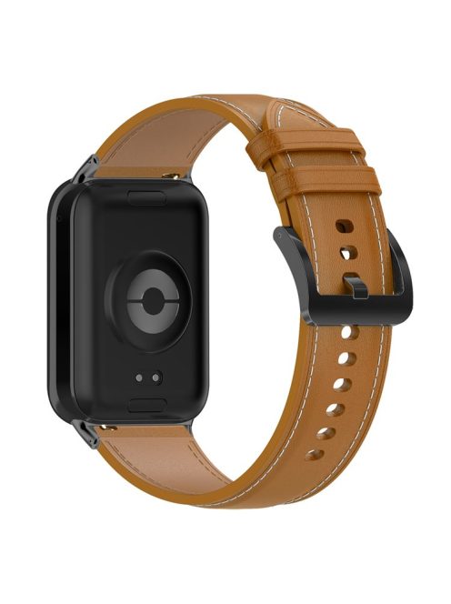 For Xiaomi Smart Band 8 Pro Watch Band Genuine Cowhide Leather Buckle Watch Strap - Light Brown