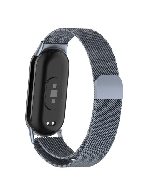 For Xiaomi Smart Band 9 NFC / 9 / 8 NFC / 8 Metal Watch Strap Mesh Style Wrist Band - Grey