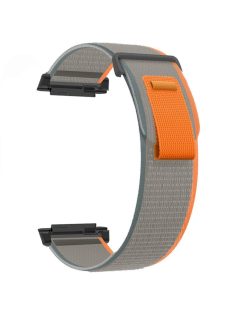   For Xiaomi Watch H1 Nylon Watch Band Adjustable Loop Fastener Strap - Orange+Grey