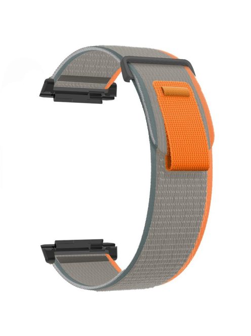 For Xiaomi Watch H1 Nylon Watch Band Adjustable Loop Fastener Strap - Orange+Grey