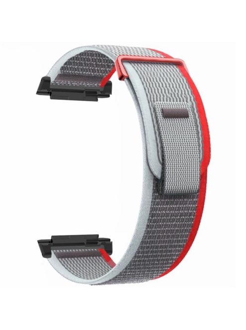 For Xiaomi Watch H1 Nylon Watch Band Adjustable Loop Fastener Strap - Red+Grey