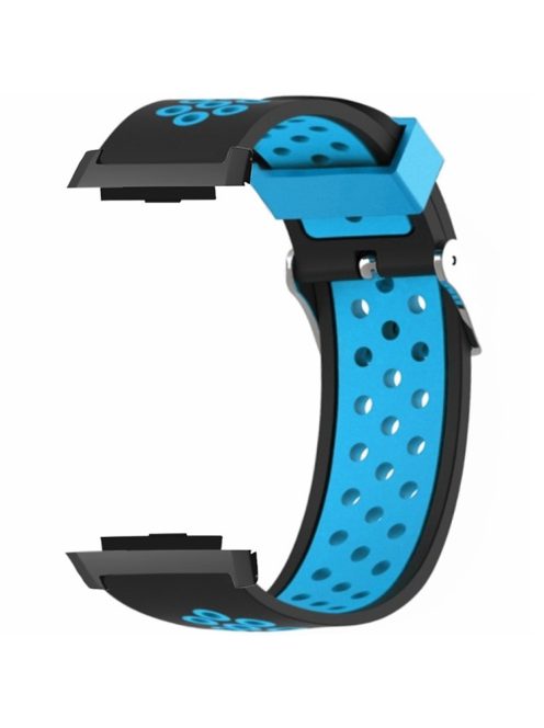 For Xiaomi Watch H1 Soft Silicone Adjustable Watch Strap Breathable Watchband - Black+Blue