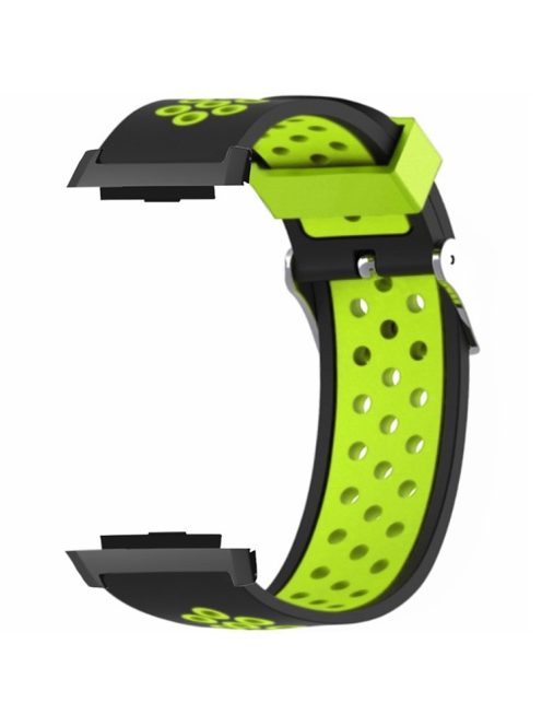 For Xiaomi Watch H1 Soft Silicone Adjustable Watch Strap Breathable Watchband - Black+Green