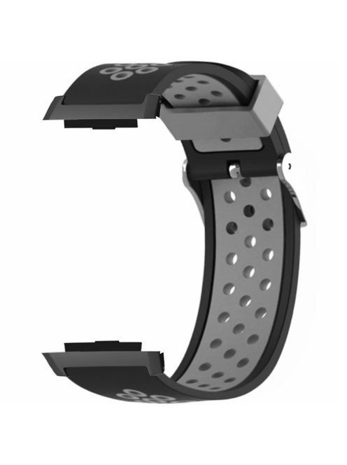 For Xiaomi Watch H1 Soft Silicone Adjustable Watch Strap Breathable Watchband - Black+Grey