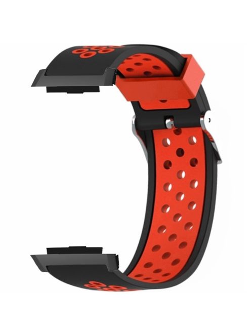 For Xiaomi Watch H1 Soft Silicone Adjustable Watch Strap Breathable Watchband - Black+Red