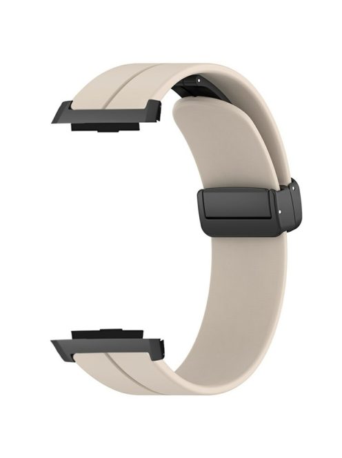 For Xiaomi Watch H1 Watchband Soft Silicone Watch Strap with Magnetic Buckle - Retro White