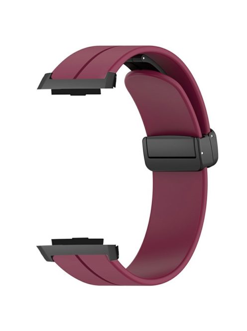 For Xiaomi Watch H1 Watchband Soft Silicone Watch Strap with Magnetic Buckle - Wine Red