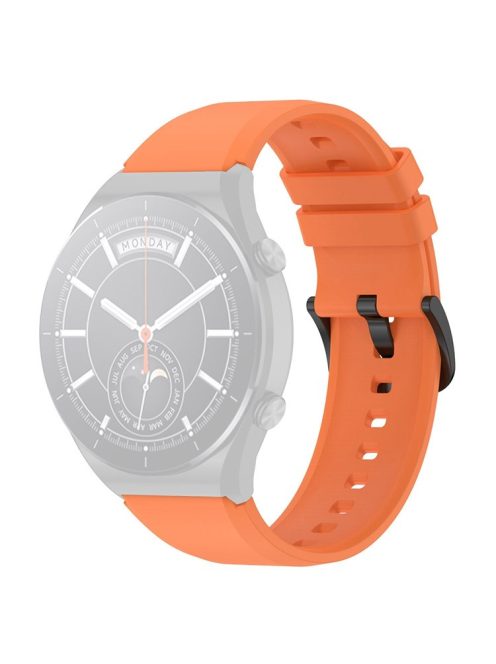 For Xiaomi Watch S1 22mm Silicone Watch Band Replacement Spare Watch Strap - Orange