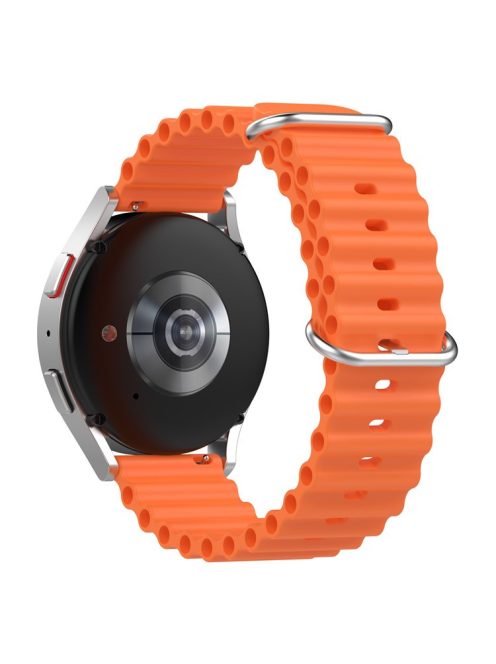 For Xiaomi Watch S1 Active / S1 Pro / Watch Color / Samsung Galaxy Watch 3 45mm Silicone Ocean Strap 22mm Sport Watch Band with Adjustable Buckle Loop - Orange