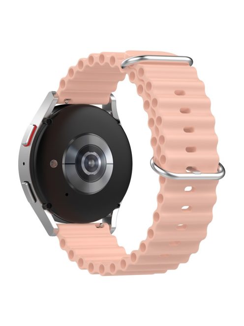 For Xiaomi Watch S1 Active / S1 Pro / Watch Color / Samsung Galaxy Watch 3 45mm Silicone Ocean Strap 22mm Sport Watch Band with Adjustable Buckle Loop - Pink