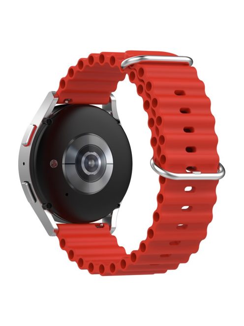 For Xiaomi Watch S1 Active / S1 Pro / Watch Color / Samsung Galaxy Watch 3 45mm Silicone Ocean Strap 22mm Sport Watch Band with Adjustable Buckle Loop - Red