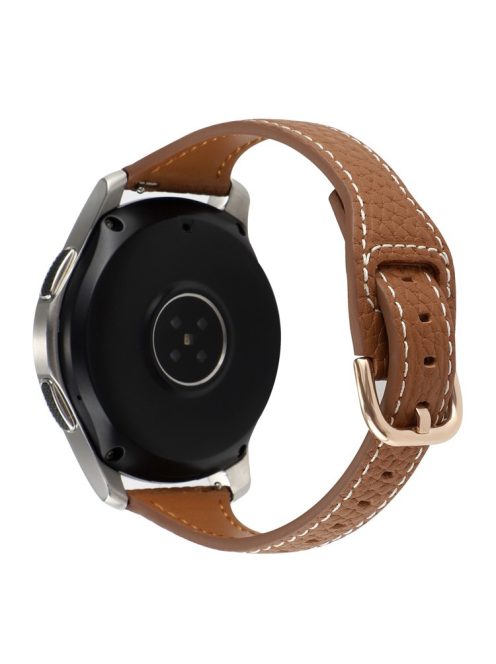 For Xiaomi Watch S1 Pro / Huami Amazfit GTR4 Pro 22mm T-shape Watchband Litchi Texture Genuine Leather Watch Strap - Brown