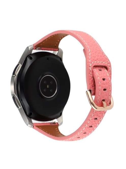 For Xiaomi Watch S1 Pro / Huami Amazfit GTR4 Pro 22mm T-shape Watchband Litchi Texture Genuine Leather Watch Strap - Deep Pink