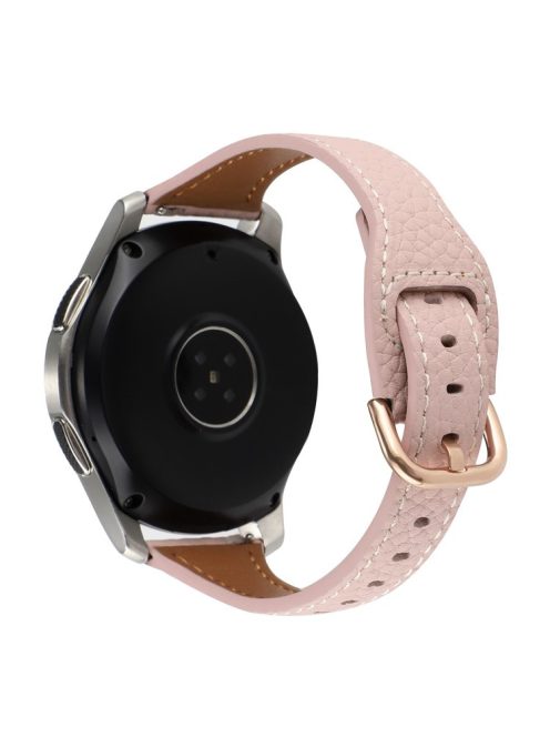 For Xiaomi Watch S1 Pro / Huami Amazfit GTR4 Pro 22mm T-shape Watchband Litchi Texture Genuine Leather Watch Strap - Light Pink