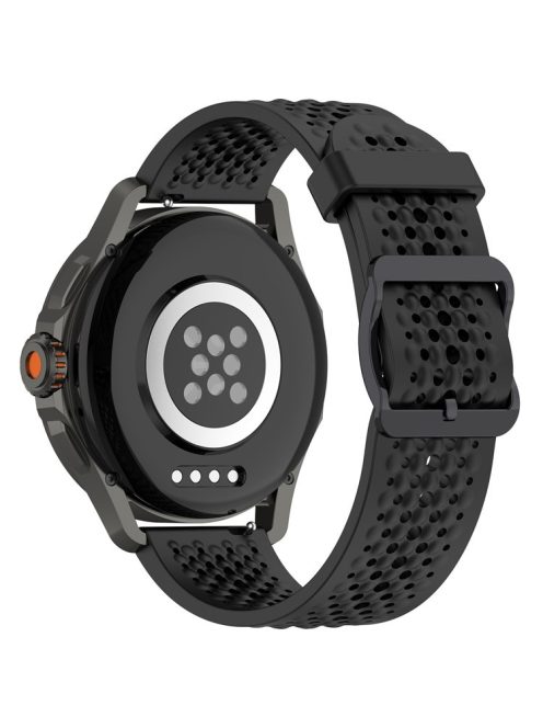 For Xiaomi Watch S4 Sport / Samsung Galaxy Watch3 45mm / Watch 42mm Silicone 22mm Multiple Holes Breathable Watch Strap - Black