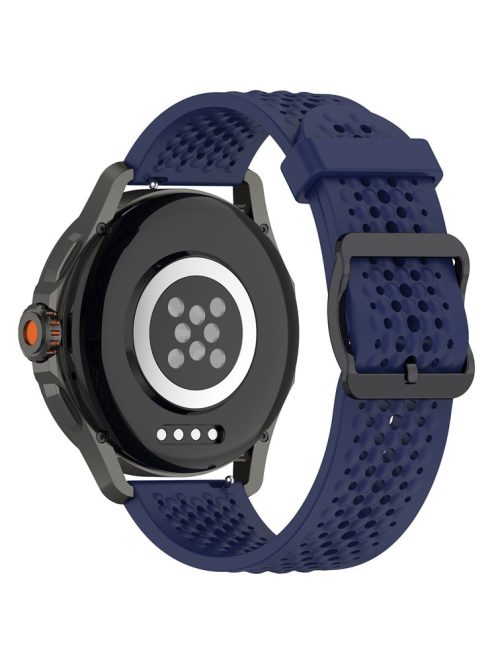 For Xiaomi Watch S4 Sport / Samsung Galaxy Watch3 45mm / Watch 42mm Silicone 22mm Multiple Holes Breathable Watch Strap - Dark Blue