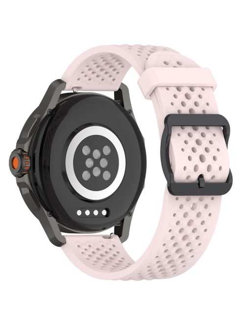 For Xiaomi Watch S4 Sport / Samsung Galaxy Watch3 45mm / Watch 42mm Silicone 22mm Multiple Holes Breathable Watch Strap - Light Pink