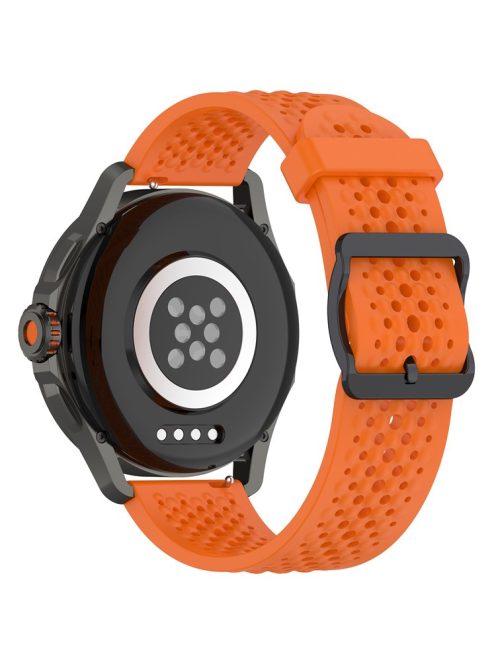 For Xiaomi Watch S4 Sport / Samsung Galaxy Watch3 45mm / Watch 42mm Silicone 22mm Multiple Holes Breathable Watch Strap - Orange