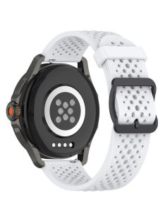   For Xiaomi Watch S4 Sport / Samsung Galaxy Watch3 45mm / Watch 42mm Silicone 22mm Multiple Holes Breathable Watch Strap - White