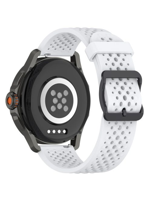 For Xiaomi Watch S4 Sport / Samsung Galaxy Watch3 45mm / Watch 42mm Silicone 22mm Multiple Holes Breathable Watch Strap - White