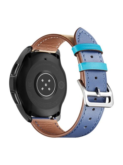 For Xiaomi YouPin Haylou RT / RT2 / GST / GS / RS3 22mm Quick Release Wristband Textured Genuine Leather Watch Band Adjustable Wrist Strap Replacement - Beige / Sky Blue