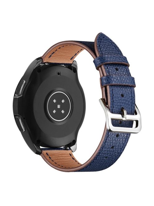 For Xiaomi YouPin Haylou RT / RT2 / GST / GS / RS3 22mm Quick Release Wristband Textured Genuine Leather Watch Band Adjustable Wrist Strap Replacement - Dark Blue