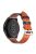 For Xiaomi YouPin Haylou RT / RT2 / GST / GS / RS3 22mm Quick Release Wristband Textured Genuine Leather Watch Band Adjustable Wrist Strap Replacement - Orange / Indigo