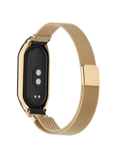 KALEBOL KLB-ML-001 For Xiaomi Mi Band 4 / 3 Milanese Mesh Band Magnetic Stainless Steel Watch Strap - Gold