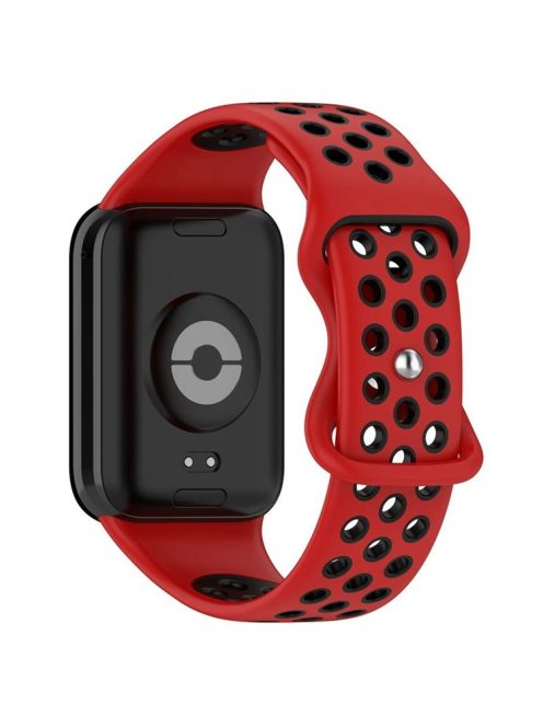 KALEBOL KLB-SSGJ-002 For Xiaomi Smart Band 8 Pro / Redmi Watch 4 Silicone Strap Dual Color - Red+Black