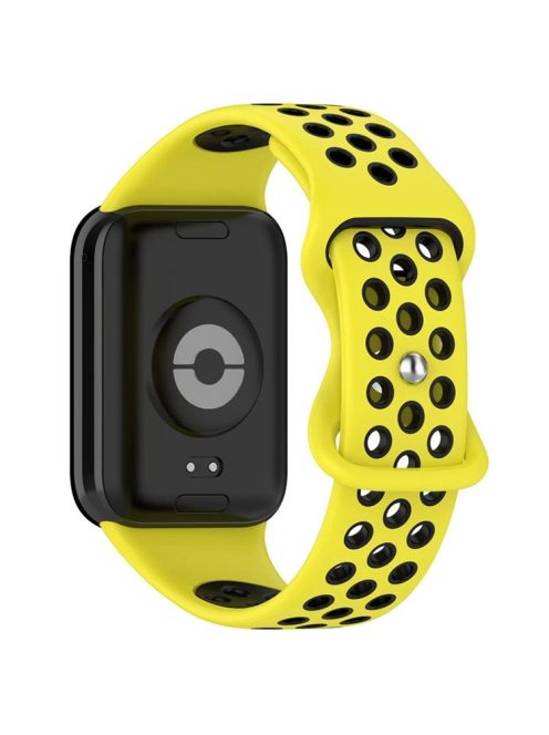 KALEBOL KLB-SSGJ-002 For Xiaomi Smart Band 8 Pro / Redmi Watch 4 Silicone Strap Dual Color - Yellow+Black