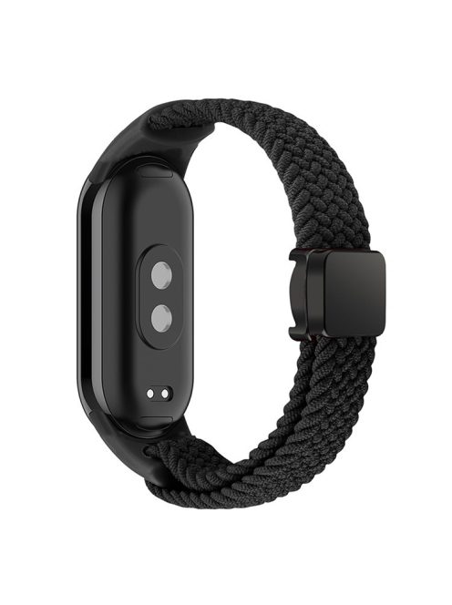 Magnetic Braided Nylon Strap for Xiaomi Mi Band 9 NFC / Mi Band 9 / Smart Band 8 NFC / Smart Band 8 Replacement Watch Band - Black