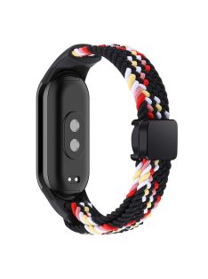   Magnetic Braided Nylon Strap for Xiaomi Mi Band 9 NFC / Mi Band 9 / Smart Band 8 NFC / Smart Band 8 Replacement Watch Band - Black Rainbow