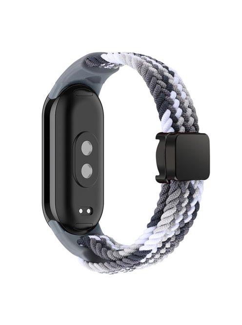 Magnetic Braided Nylon Strap for Xiaomi Mi Band 9 NFC / Mi Band 9 / Smart Band 8 NFC / Smart Band 8 Replacement Watch Band - Dazzle Black